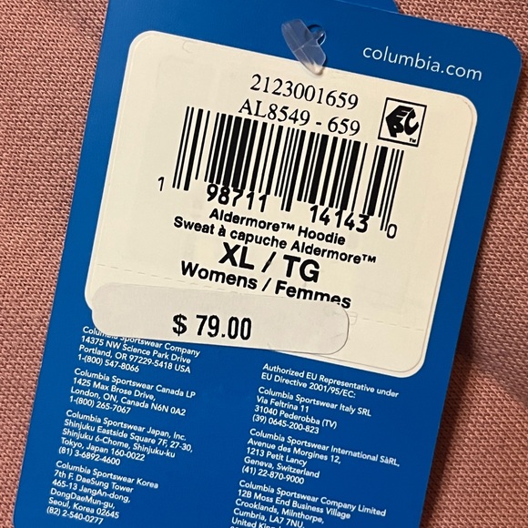 Columbia Women’s XL Aldermore Hoodie Pink Front Pocket New MSRP $79 - Picture 7 of 10